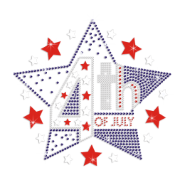 Bling Star July 4th Rhinestone Printable PU Heat Transfer